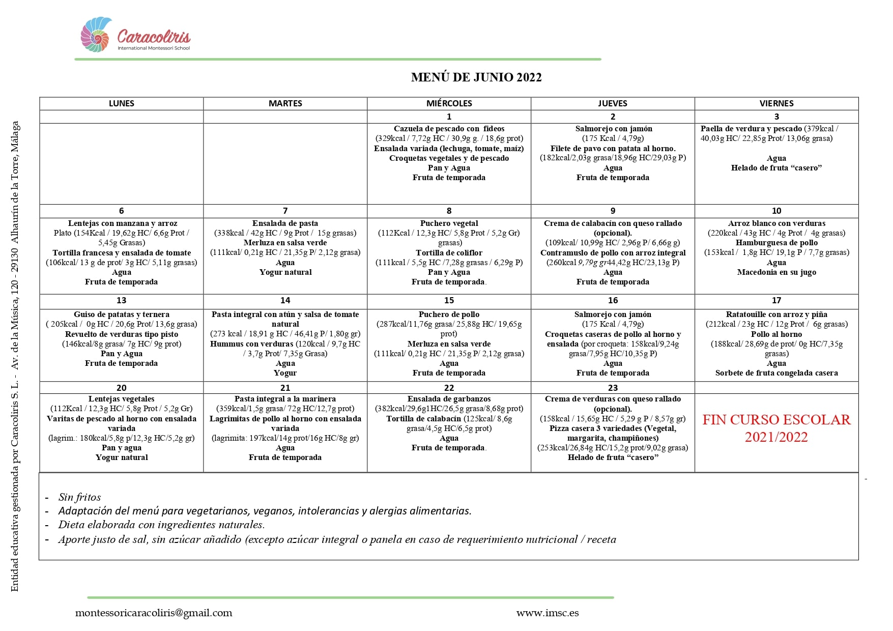 Comedor Junio 2022